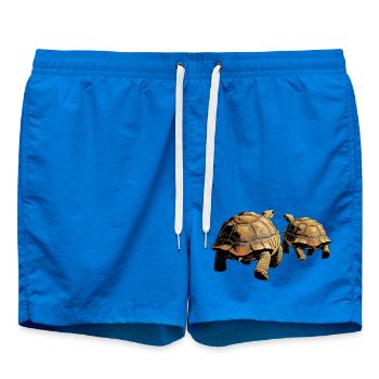 Duo turtles in the evening light - Swim Trunks - cobalt blue - Front