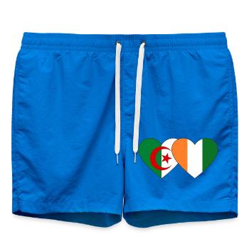 Algerien Elfenbeibküste Flagge Herz - Badeshorts - Cobalt blue - Vorne