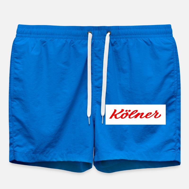 Kölner Roter Script-Logo Print - Badeshorts - Cobalt blue