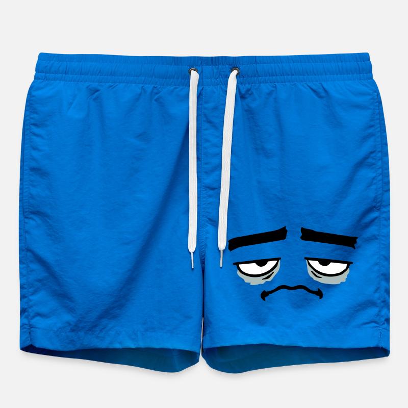 Grumpy sad disappointed face funny - Swim Trunks - cobalt blue