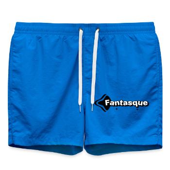 Whimsical Black and White - Swim Trunks - cobalt blue - Front
