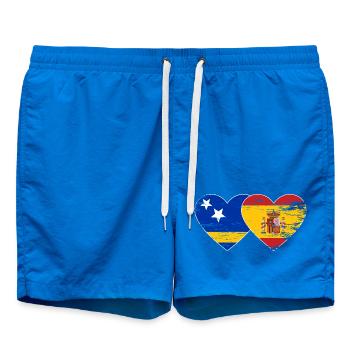 Curacao_Spanien_Flagge_Herz_used - Swim Trunks - cobalt blue - Front