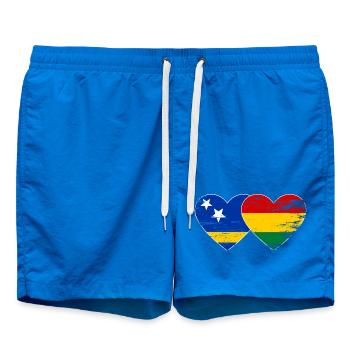 Curaçao_Bolivien_Flagge_Herz_used - Swim Trunks - cobalt blue - Front