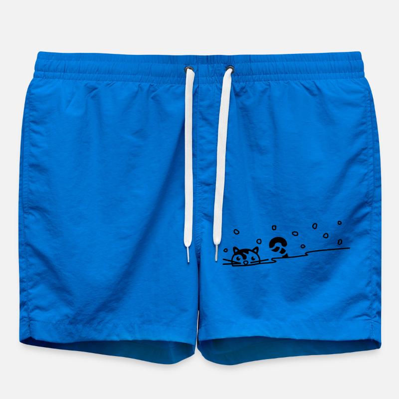 Cute cat in the snow - Swim Trunks - cobalt blue