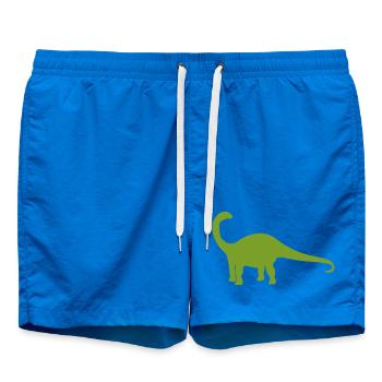 Dinosaur Silhouette Green - Swim Trunks - cobalt blue - Front