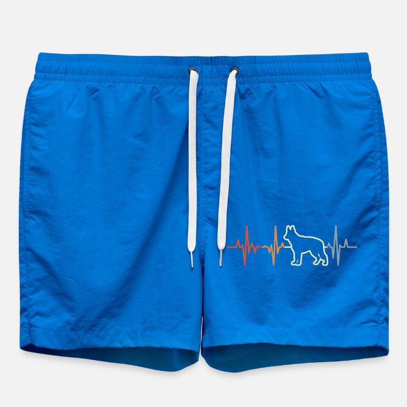 German Shepherd Heart Line - Swim Trunks - cobalt blue