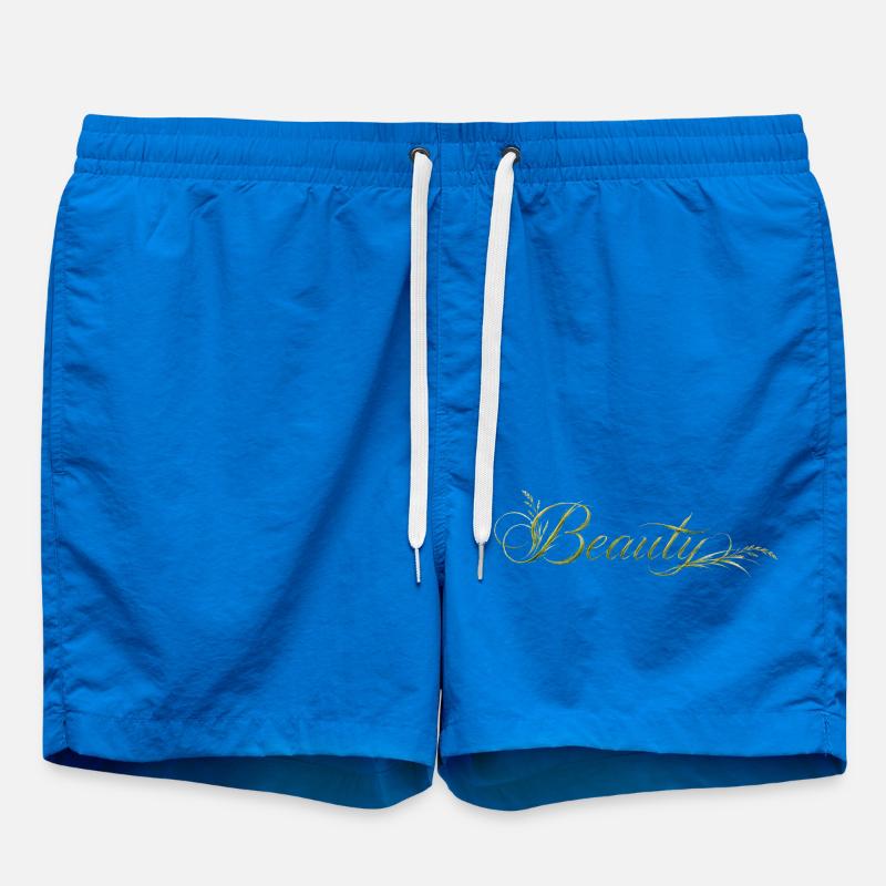 Beauty Lettering Nature Design - Swim Trunks - cobalt blue