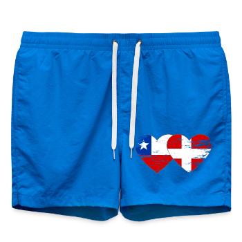 Chile Dänemark Flagge Herz used - Badeshorts - Cobalt blue - Vorne