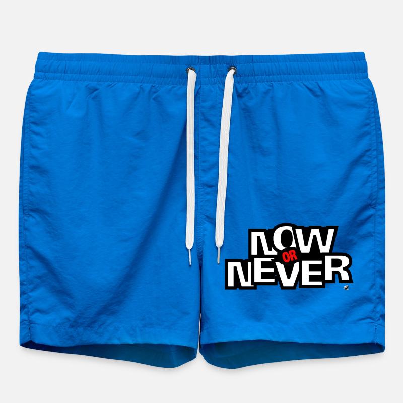 Now ore Never Lettering - Swim Trunks - cobalt blue