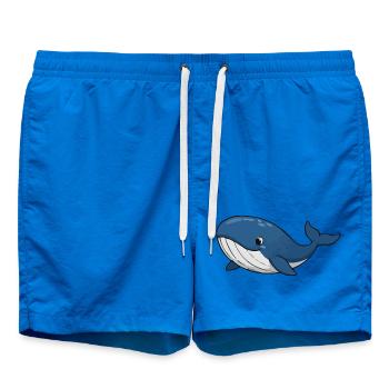 Cartoon Whale in Deep Blue - Swim Trunks - cobalt blue - Front