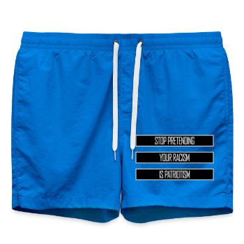Stop Pretending Your Racism Is Patriotism Politik - Badeshorts - Cobalt blue - Vorne
