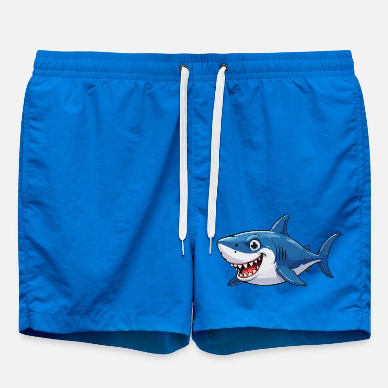 Shark Comic - Swim Trunks - cobalt blue