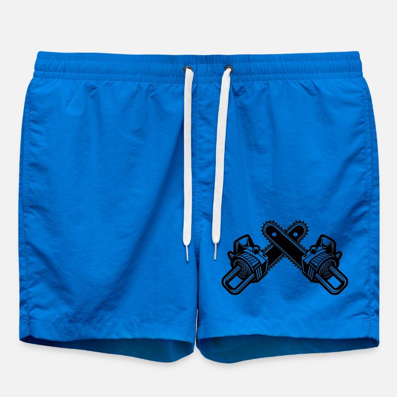 Crossed Chainsaws - Swim Trunks - cobalt blue