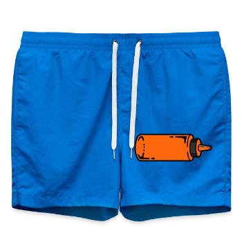Sauce Bottle BBQ Grilling Ketchup Food Truck - Swim Trunks - cobalt blue - Front