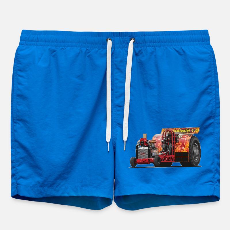 Tractor Pulling // Illustration - Badeshorts - Cobalt blue
