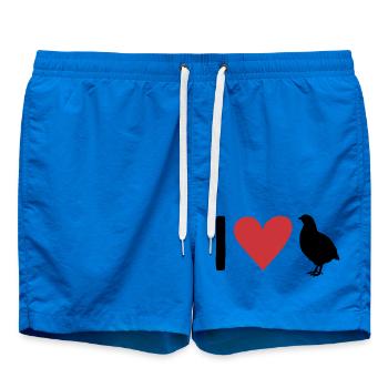 I Love Quail - Swim Trunks - cobalt blue - Front