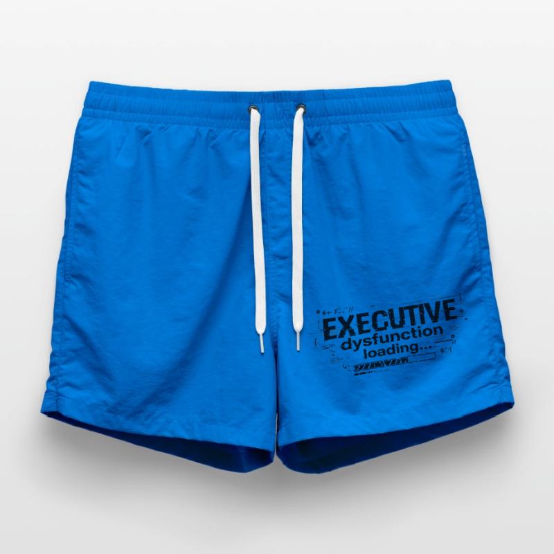 Executive Dysfunction Loading ADHD Humor Design Swim Trunks