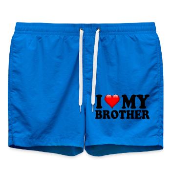 I Love My Brother Best Sibling Family Gift - Swim Trunks - cobalt blue - Front