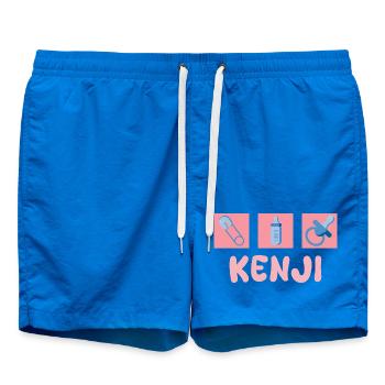 Motif Kenji Bébé : Sucette à biberon - Short de bain - cobalt blue - Devant