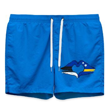 Estonia Curacao flag hands heart shape used - Swim Trunks - cobalt blue - Front