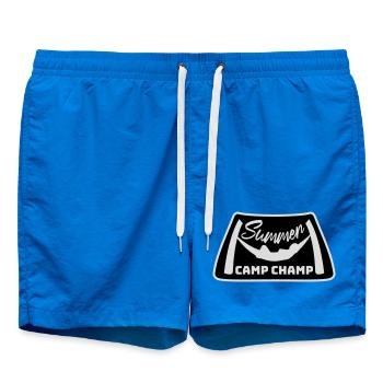 Summer Camp Champ Fun Kids Outdoor Adventure - Swim Trunks - cobalt blue - Front