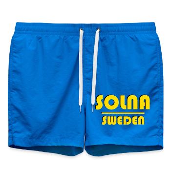 Solna Sweden Retro Typography - Swim Trunks - cobalt blue - Front