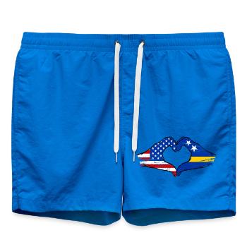 USA Curacao Flagge Hände Herzform used - Badeshorts - Cobalt blue - Vorne