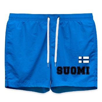 FINNLAND - SUOMI Trikot Look - Flagge auf Brust - Badeshorts - Cobalt blue - Vorne