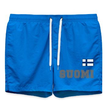 FINNLAND - SUOMI Trikot Look - Flagge auf Brust - Badeshorts - Cobalt blue - Vorne