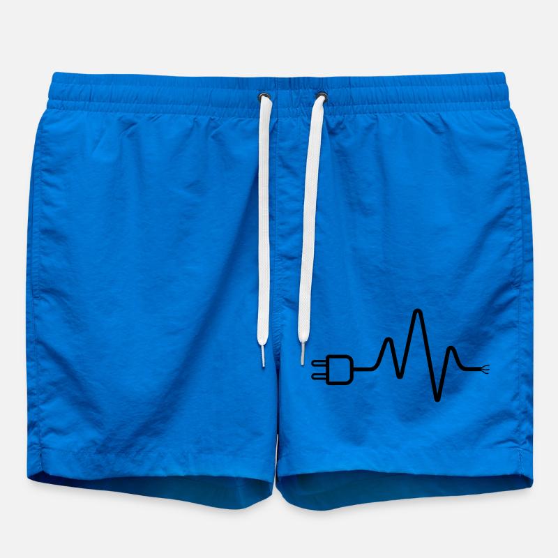 Electrician ECG Plug Cable Heartbeat - Swim Trunks - cobalt blue