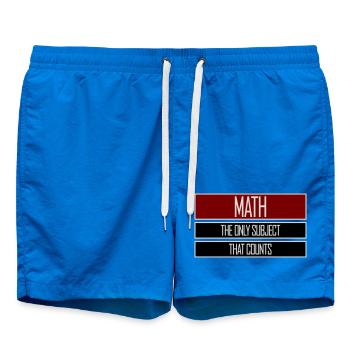 Math The Only Subject That Counts Nerd Mathe Logo - Swim Trunks - cobalt blue - Front