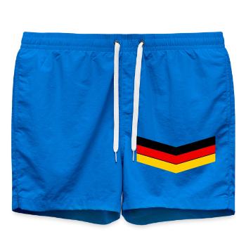 Motif de forme en chevron rouge-jaune - Short de bain - cobalt blue - Devant