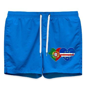 Portugal Kap Verde Flagge Herz used - Badeshorts - Cobalt blue - Vorne