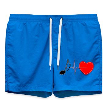 Music Heartbeat Lifeline – Romantisches Musik-T-Shirt - Badeshorts - Cobalt blue - Vorne