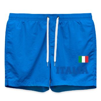 Italien Trikot Look - ITALIA mit Flagge Fahne - Badeshorts - Cobalt blue - Vorne - AI Model Male 185 light (185cm)