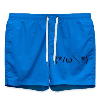 Verlegenes Emote (*/ω＼*) schüchtern Kaomoji - Badeshorts - Cobalt blue - Vorne - AI Model Male 185 light (185cm)