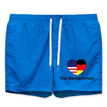 Heart Flag USADeutschland Fusion - Swim Trunks - cobalt blue - Front - AI Model Male 185 light (185cm)