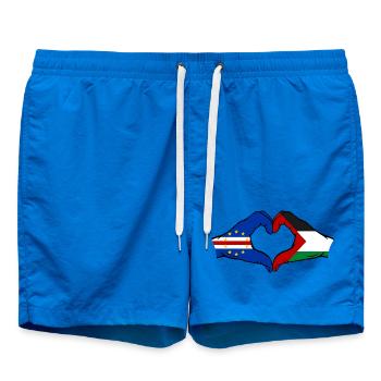 Drapeau palestinien du Cap-Vert en forme de cœur - Short de bain - cobalt blue - Devant - AI Model Male 185 light (185cm)