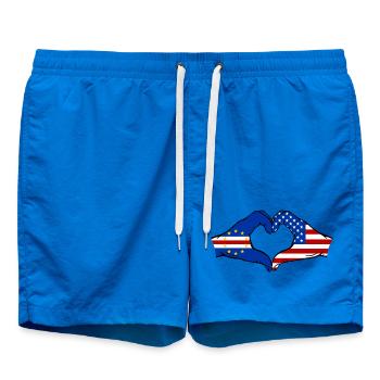 Drapeau du Cap-Vert des États-Unis : Mains en forme de cœur - Short de bain - cobalt blue - Devant - AI Model Male 185 light (185cm)