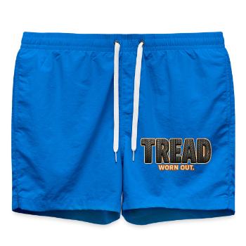 PROFIL – Abgenutzt | Ein lustiges Wortspiel auf dem Profil - Badeshorts - Cobalt blue - Vorne - AI Model Male 185 light (185cm)
