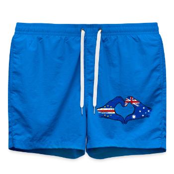 Mains du drapeau australien du Cap-Vert en forme de cœur utilisées - Short de bain - cobalt blue - Devant - AI Model Male 185 light (185cm)