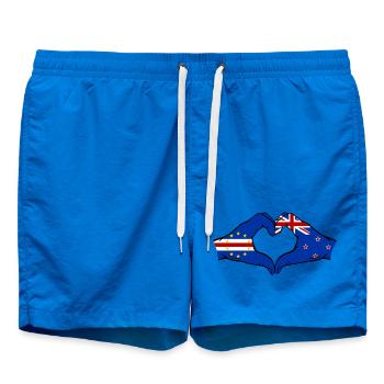 Kap Verde Neuseeland Flagge Hände Herzform  - Badeshorts - Cobalt blue - Vorne - AI Model Male 185 light (185cm)