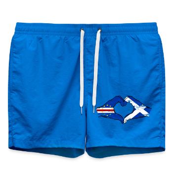Cape Verde Scotland flag hands heart shape used - Swim Trunks - cobalt blue - Front - AI Model Male 185 light (185cm)