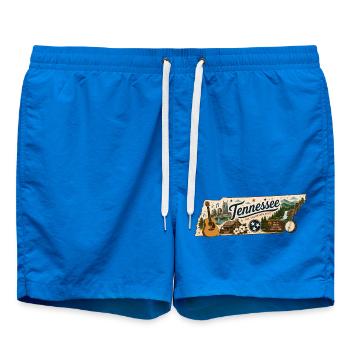 Autocollant vintage des Great Smoky Mountains du Tennessee - Short de bain - cobalt blue - Devant - AI Model Male 185 light (185cm)