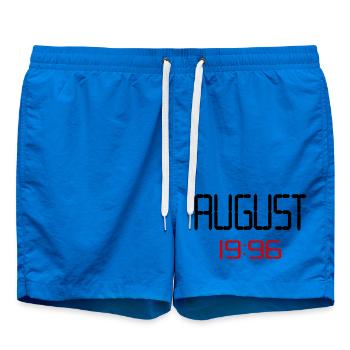 August 1996 - 30. Geburtstag - Badeshorts - Cobalt blue - Vorne - AI Model Male 185 light (185cm)