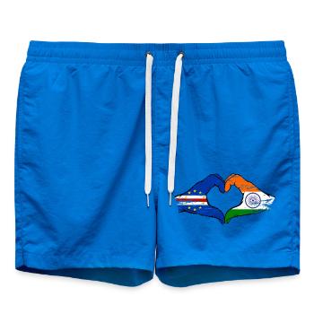 Mains du drapeau du Cap-Vert en forme de cœur utilisées - Short de bain - cobalt blue - Devant - AI Model Male 185 light (185cm)