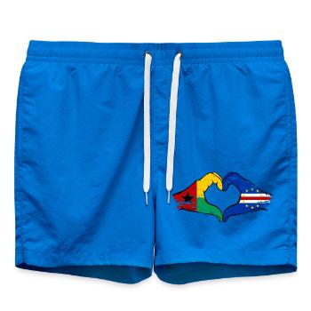 Drapeau du Cap-Vert Guinée-Bissaus en forme de cœur utilisé - Short de bain - cobalt blue - Devant - AI Model Male 185 light (185cm)