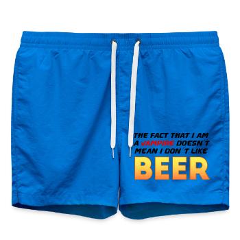 Vampire Bear Gradient Tee - Swim Trunks - cobalt blue - Front - AI Model Male 185 light (185cm)