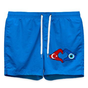 Nazar de Dinde Flagge_Hände forme de cœur utilisée - Short de bain - cobalt blue - Devant - AI Model Male 185 light (185cm)