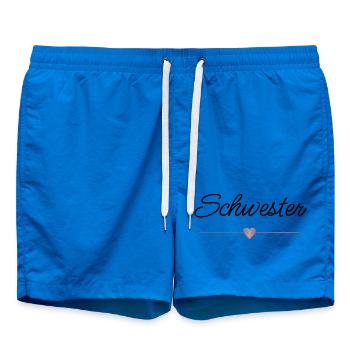 Schwester Herz Geschenk Familie Liebe - Badeshorts - Cobalt blue - Vorne - AI Model Male 185 light (185cm)